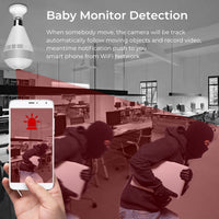 Light Bulb Wifi Camera - 360° Fisheye Wireless Panoramic WiFi Camera-Surveillance Cameras-Golonzo