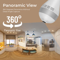 Light Bulb Wifi Camera - 360° Fisheye Wireless Panoramic WiFi Camera-Surveillance Cameras-Golonzo