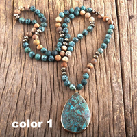 Natural Stones With Semi Precious Pendant Bohemia Necklaces-Necklace-Golonzo