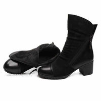 Women High Heel Ankle Winter Boots Suede Leather-Women Shoes-Golonzo