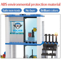 Police Helicopter / Car / Station Model Building Blocks-Golonzo