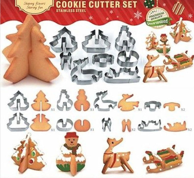 3D CHRISTMAS Scenario Cookie Cutter Set-Cookie Cutters-Golonzo
