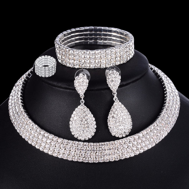 Jewelry set - White Crystal-Jewelry Sets-Golonzo