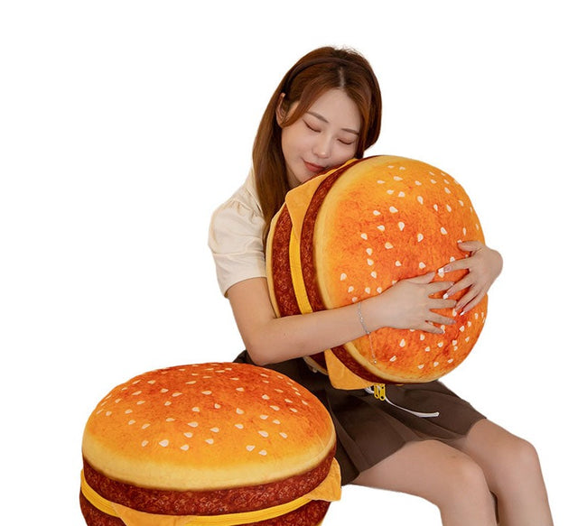 40cm Hamburger Plushie Stuffed Round Pillow-Pillows-Golonzo