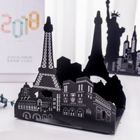 Ferris Wheel / Eiffel Tower / Statue of Liberty Metal Book Ends, Novelty Vintage Black Bookend-bookcase-Golonzo