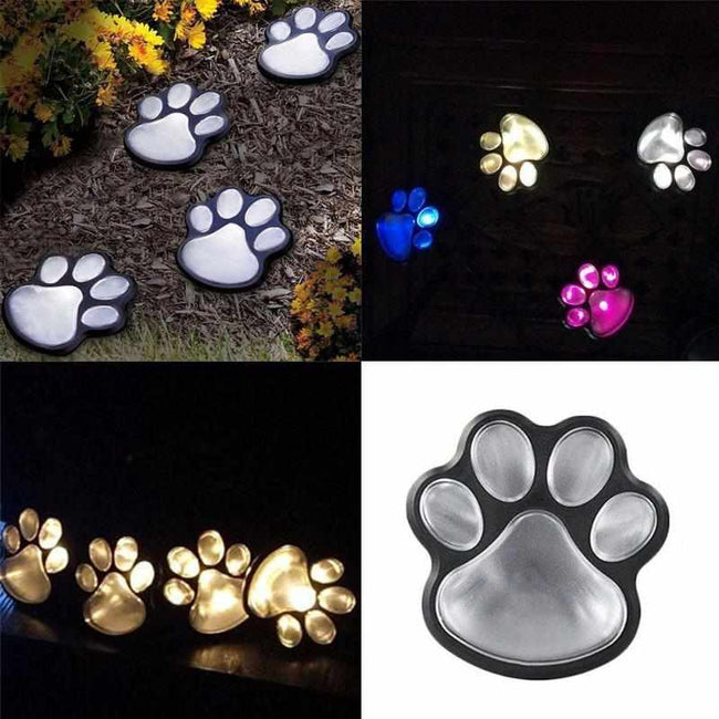 4LED Solar Powered Cat Paw Garden Lights-Night Lights & Ambient Lighting-Golonzo