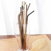 4PCS Reusable Metal Drinking Straws - Colorful Stainless Steel Straw+1 Brush-Drinking Straws and Stirrers-Golonzo
