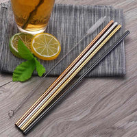 4PCS Reusable Metal Drinking Straws - Colorful Stainless Steel Straw+1 Brush-Drinking Straws and Stirrers-Golonzo