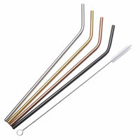4PCS Reusable Metal Drinking Straws - Colorful Stainless Steel Straw+1 Brush-Drinking Straws and Stirrers-Golonzo