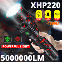 5000000LM High Power XHP220 Powerful LED Flashlight-Flashlights-Golonzo