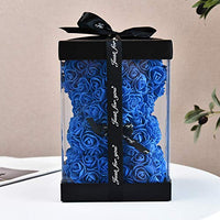 Hand Made Rose Teddy Bear 10 inch USA - Gift for Mothers Day, Valentines Day-Dolls-Golonzo