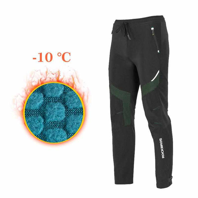 ROCKBROS Cycling Pants Men Women Windproof Thermal Fleece Trousers Winter  Running Hiking L
