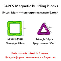 Magnetic Building Blocks For Kids - 54pcs Triangle Square Block-Toys-Golonzo