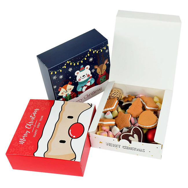 5Pcs 14cm Square Merry Christmas Candy Gift Box-Gift Boxes & Tins-Golonzo