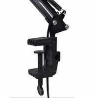 Flexible Swing Arm Clamp Mount Desk Lamp - Black Table Light Reading Lamp-Desk Lamps-Golonzo