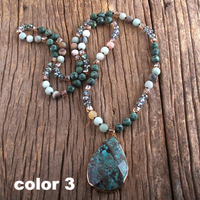 Natural Stones With Semi Precious Pendant Bohemia Necklaces-Necklace-Golonzo
