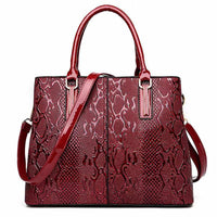 Luxury Snake PU Leather Women Tote Bag-Handbags-Golonzo