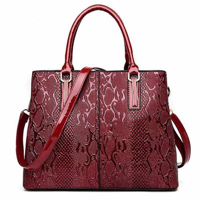 Luxury Snake PU Leather Women Tote Bag-Handbags-Golonzo