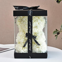 Hand Made Rose Teddy Bear 10 inch USA - Gift for Mothers Day, Valentines Day-Dolls-Golonzo