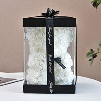 Hand Made Rose Teddy Bear 10 inch USA - Gift for Mothers Day, Valentines Day-Dolls-Golonzo