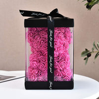 Hand Made Rose Teddy Bear 10 inch USA - Gift for Mothers Day, Valentines Day-Dolls-Golonzo