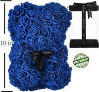 Hand Made Rose Teddy Bear 10 inch USA - Gift for Mothers Day, Valentines Day-Dolls-Golonzo