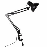 Flexible Swing Arm Clamp Mount Desk Lamp - Black Table Light Reading Lamp-Desk Lamps-Golonzo