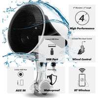 Motorcycle Stereo Bluetooth Speakers with 300W in Amplifier and USB-Audio-Golonzo