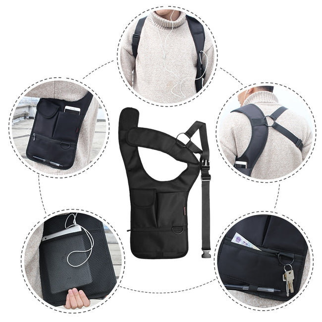Underarm Shoulder Hidden Multi Pockets Armpit Bag with Adjustable Strap-Backpacks-Golonzo