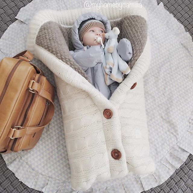 Sleeping Bag Outdoor Button Baby Knitted Sleeping Bag-Sleeping Bags-Golonzo