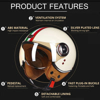 Nice-Looking Design Motorcycle Helmet - Open Face Vintage Helmet-Motorcycle Helmets-Golonzo