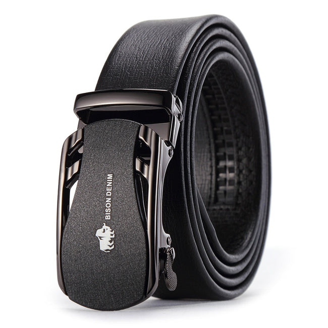 Genuine Leather Black Belt for Business Man-Belts-Golonzo