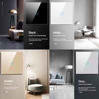 Wall Touch Switch 220V EU Standard Tempered-Light Switches-Golonzo