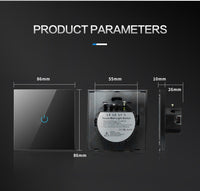 Wall Touch Switch 220V EU Standard Tempered-Light Switches-Golonzo