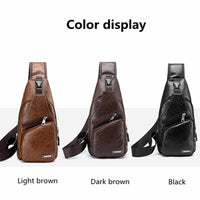 Men's Retro Chest Bag - PU Leather Single Shoulder Bag-Handbags-Golonzo