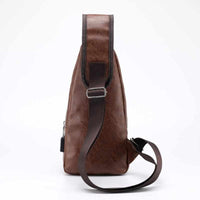 Men's Retro Chest Bag - PU Leather Single Shoulder Bag-Handbags-Golonzo