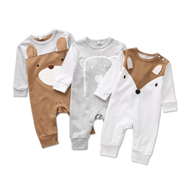 Long Sleeve Cotton Baby Romper Playsuits-Rompers-Golonzo