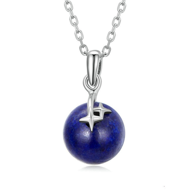925 Sterling Silver Lapis Starry Sky Meteor Necklace-Necklaces-Golonzo