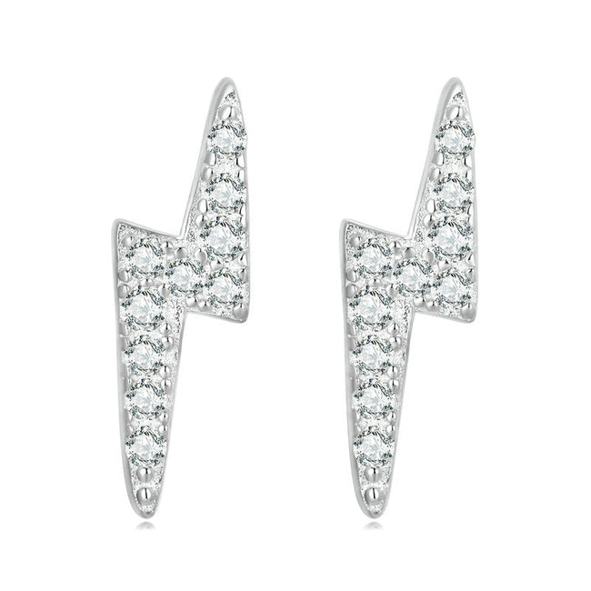 925 Sterling Silver Lightning Stud Earrings-Earrings-Golonzo