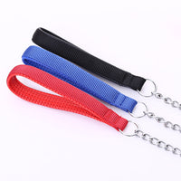 Medium Large Metal Dog Leash Durable Heavy Duty Comfortable PU Leather Padded Handle-Pet Leashes-Golonzo