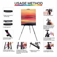 Hand Adjust Metal Easel - Adjustable Aluminum Alloy Sketch Easel-Easels-Golonzo