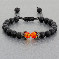 Black Lava Stone - Tiger Eye Charm Bracelet-Bracelets-Golonzo