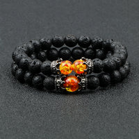 Black Lava Stone - Tiger Eye Charm Bracelet-Bracelets-Golonzo