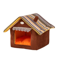 Stripe Soft Home Shape Dog Bed-Dog Beds-Golonzo