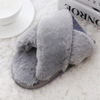 Winter Fashion Women Home Slippers with Faux Fur Warm Shoes-Women Shoes-Golonzo
