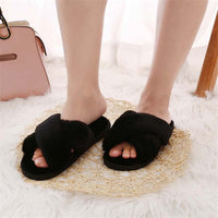 Winter Fashion Women Home Slippers with Faux Fur Warm Shoes-Women Shoes-Golonzo