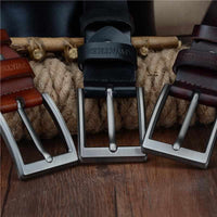 Mens Classic Genuine Leather Luxury Belt - Men Pin Buckle Belt-Belts-Golonzo