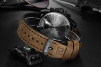 Men's Watches - Quartz Military Genuine Leather Waterproof Sport Wristwatch-Watch-Golonzo