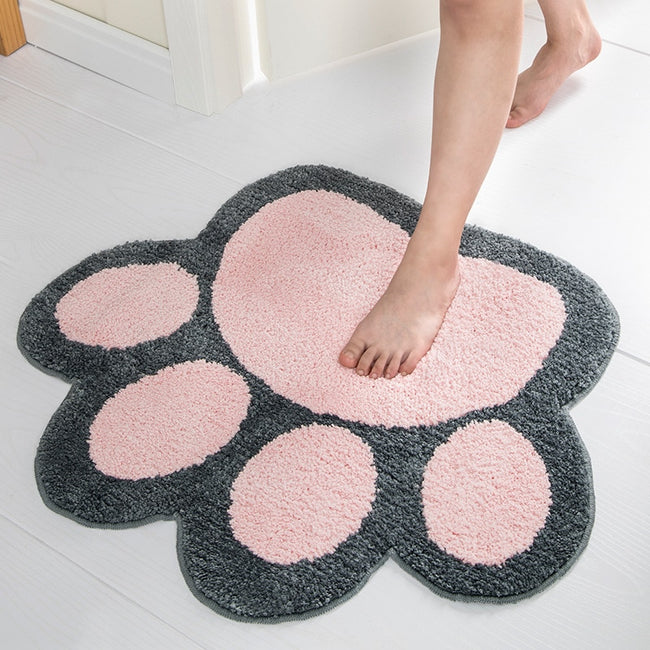 Flocking Cat Paw Printed Mat Absorb Water-home decoration-Golonzo