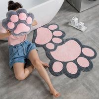 Flocking Cat Paw Printed Mat Absorb Water-home decoration-Golonzo